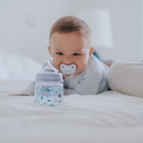 SUAVINEX | Dojčenská fľaša 150 ml S MEMORIES - modrá