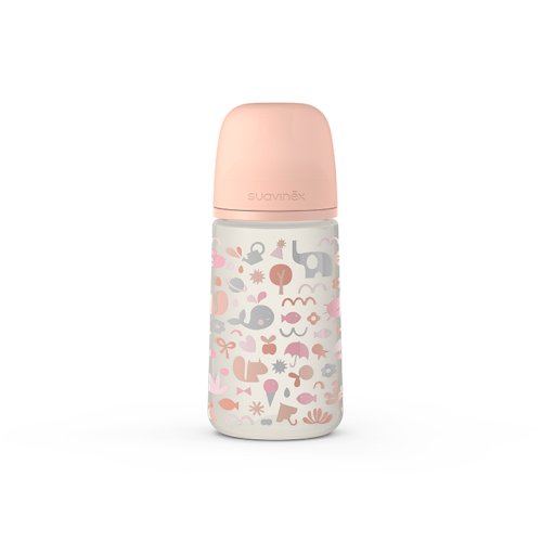 SUAVINEX | Dojčenská fľaša 270 ml M MEMORIES - ružová